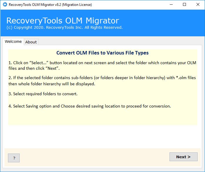 RecoveryTools OLM Migrator 